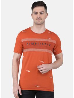 Monte Carlo - Men Typography Round Neck T-shirt - Rust