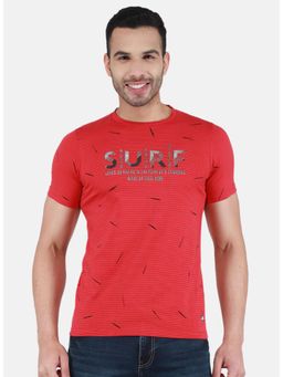 Monte Carlo - Men Typography Round Neck T-shirt - Red