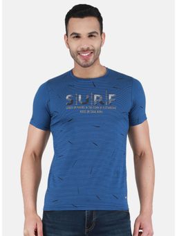 Monte Carlo - Men Typography Round Neck T-shirt - Blue