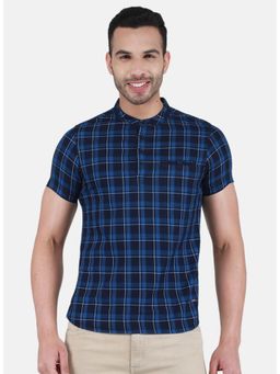 Monte Carlo - Men Checks T-shirt - Navy Blue