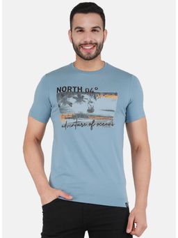 Monte Carlo - Men Printed Round Neck T-shirt - Blue