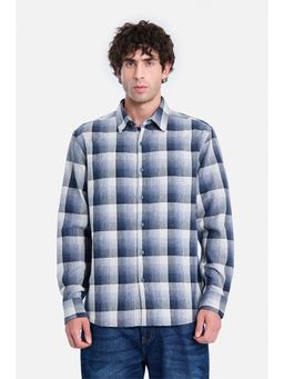 Snitch - Navy Blue Checks Full Sleeves Regular Casual Shirt for Men