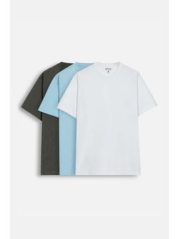 Snitch - Multi-Color Solid Half Sleeves Regular Casual T-Shirt (Pack Of 3)