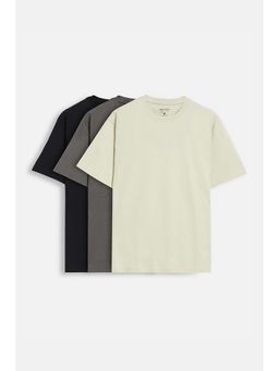 Snitch - Multi-Color Solid Half Sleeves Regular Casual T-Shirt (Pack Of 3)