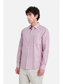 Snitch - Mauve Solid Full Sleeves Regular Shirt for Men