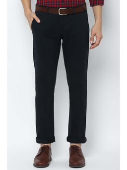 Allen Solly - Men Navy Blue Slim Fit Solid Casual Trouser