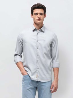 U.S. Polo Assn. Denim Co. - Men's Grey Dobby Regular Fit Shirt