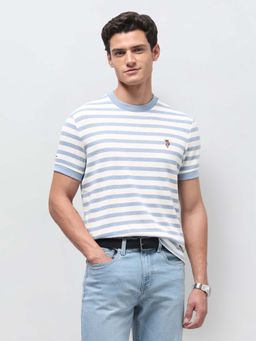 U.S. Polo Assn. Denim Co. - Men's White Horizontal Striped Slim Fit T-Shirt