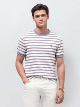 U.S. Polo Assn. Denim Co. - Men's White Horizontal Striped Slim Fit T-Shirt