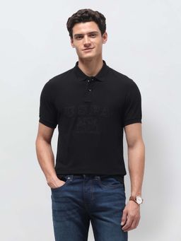 U.S. Polo Assn. Denim Co. - Men's Black Brand Applique Slim Fit Polo Shirt