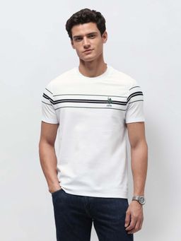 U.S. POLO ASSN. - Men's White Textured Slim Fit T-Shirt