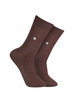 Bonjour - Cosmic Ribbed Formal Socks - Brown