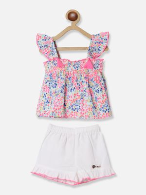 Nautinati Girls Cotton Printed Pack of 2 Top
