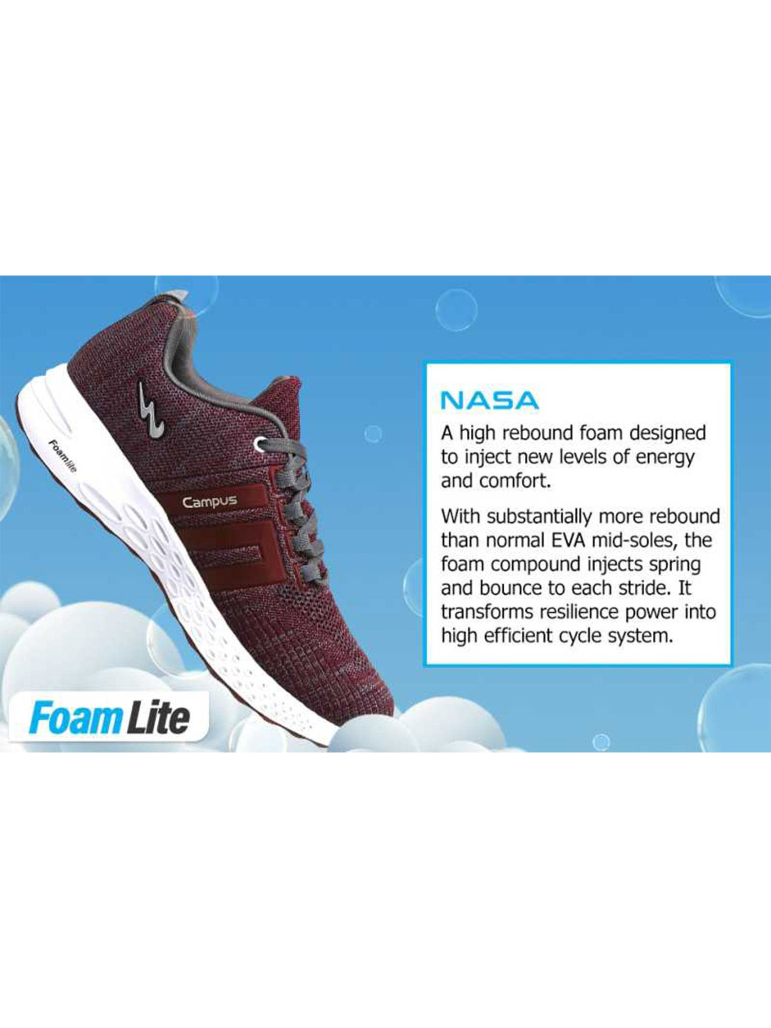 Campus Nasa Maroon Running Shoes 