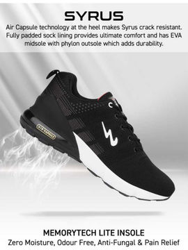 Campus Syrus Black Running Shoes 