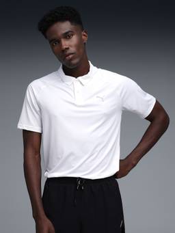Puma - Train All Day Essential Men White Slim Fit Polo T-Shirt