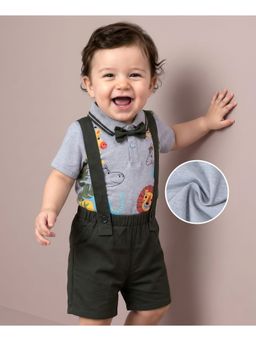 Mark & Mia - Grey Printed Regular Romper with Shorts