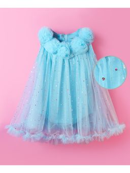 Mark & Mia - Blue Self Design Regular Dress