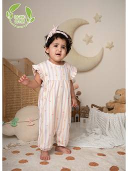 Cot & Candy - Multi-Color Stripes Regular Romper