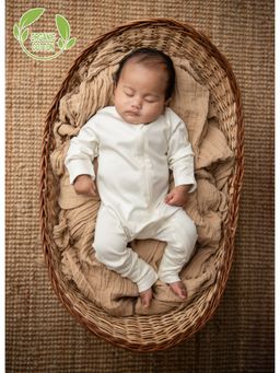 Cot & Candy - Off White Solid Regular Romper