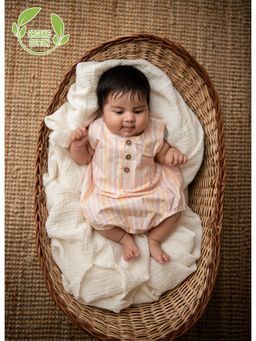 Cot & Candy - Beige Printed Regular Romper