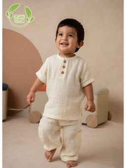 Cot & Candy - Beige Solid Regular T-Shirt