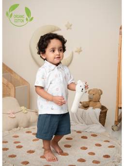 Cot & Candy - Navy Blue Solid Regular Shorts