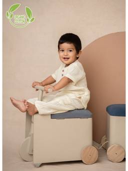 Cot & Candy - Beige Solid Regular T-Shirt with Pant