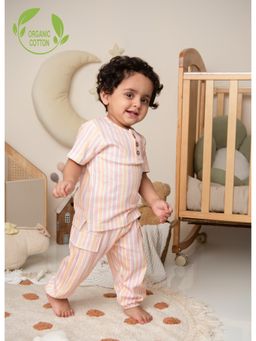 Cot & Candy - White Stripes Regular T-Shirt with Pant