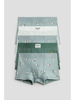 H&M - Boys Turquoise 5-Pack Printed Cotton Trunks