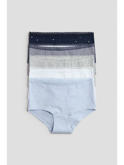 H&M - Girls Blue 5-Pack Hipster Briefs