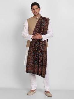 Zamour - Kani Woven Bamboo Black Shawl For Men