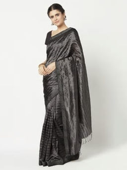 Fabindia - Cotton Silk Textured Striped Sari