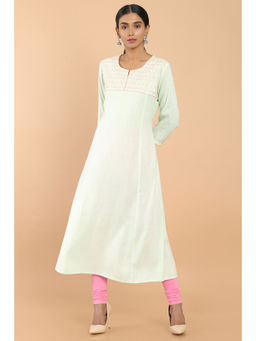 Soch - Light Green Rayon Embroidered Kurta