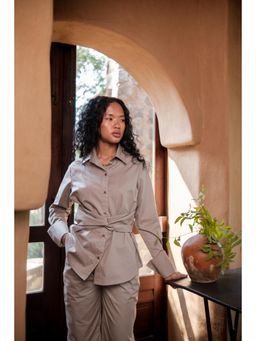 The Terra Tribe - Grey Nara Front Knot Shirt