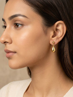 RACHIVA - 18K Gold Plated Teardrop Ball Stud Drop Earrings
