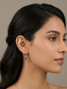 RACHIVA - 18K Gold Plated Polished Ball Leverback Drop Earrings