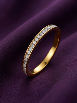 RACHIVA - 18K Gold Plated Cz Half Eternity Band Ring (6)