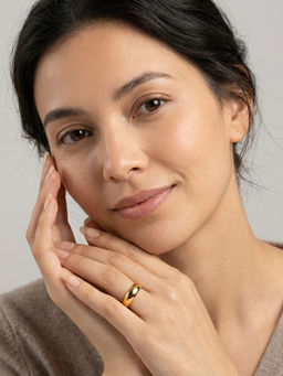 RACHIVA - 18K Gold Plated Polished Dome Band Ring