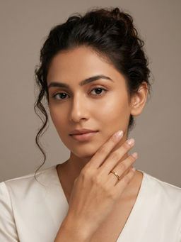 RACHIVA - 18K Gold Plated Ultra-Thin Single Cz Accent Stacking Ring
