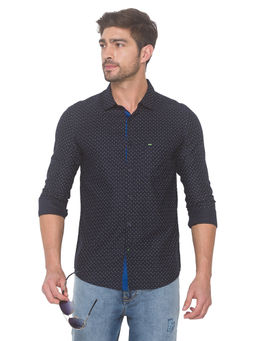 Spykar - Men Navy Blue Slim Fit Shirt