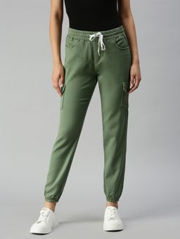 SHOWOFFFF - Women Clean Look Green Joggers