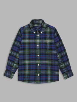 GANT - Boys Checked Green Regular Fit Shirt
