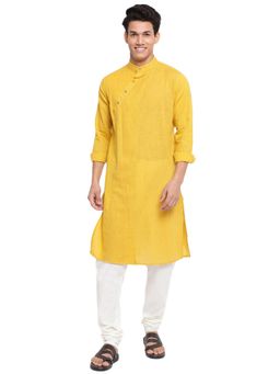 Fabindia - Cotton Woven Yellow Regular Fit Long Kurta
