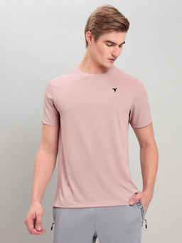 Technosport - Men Pink Slim Fit Round Neck Sports T-shirt