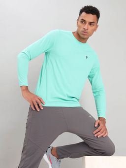 Technosport - Men Turquoise Slim Fit Round Neck Sports T-shirt