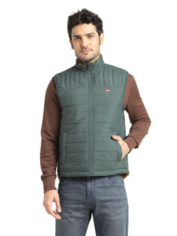 Levi's - Men Green High Neck Quilted Reversible Jacket