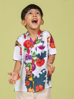 Tura Turi - Boys Rosa White Cotton Shirt