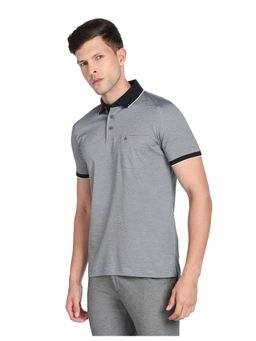 Arrow - Grey Horizontal Stripe Polo T-Shirt