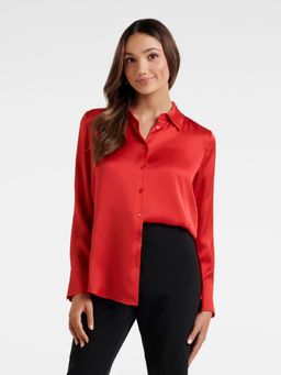 Forever New - Lila Petite Longline Satin Shirt